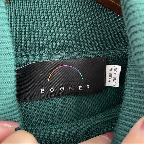Bogner | Vintage Women’s Hunter Green Turtleneck Wool Sweater Pullover Hong Kong - Picture 5 of 8